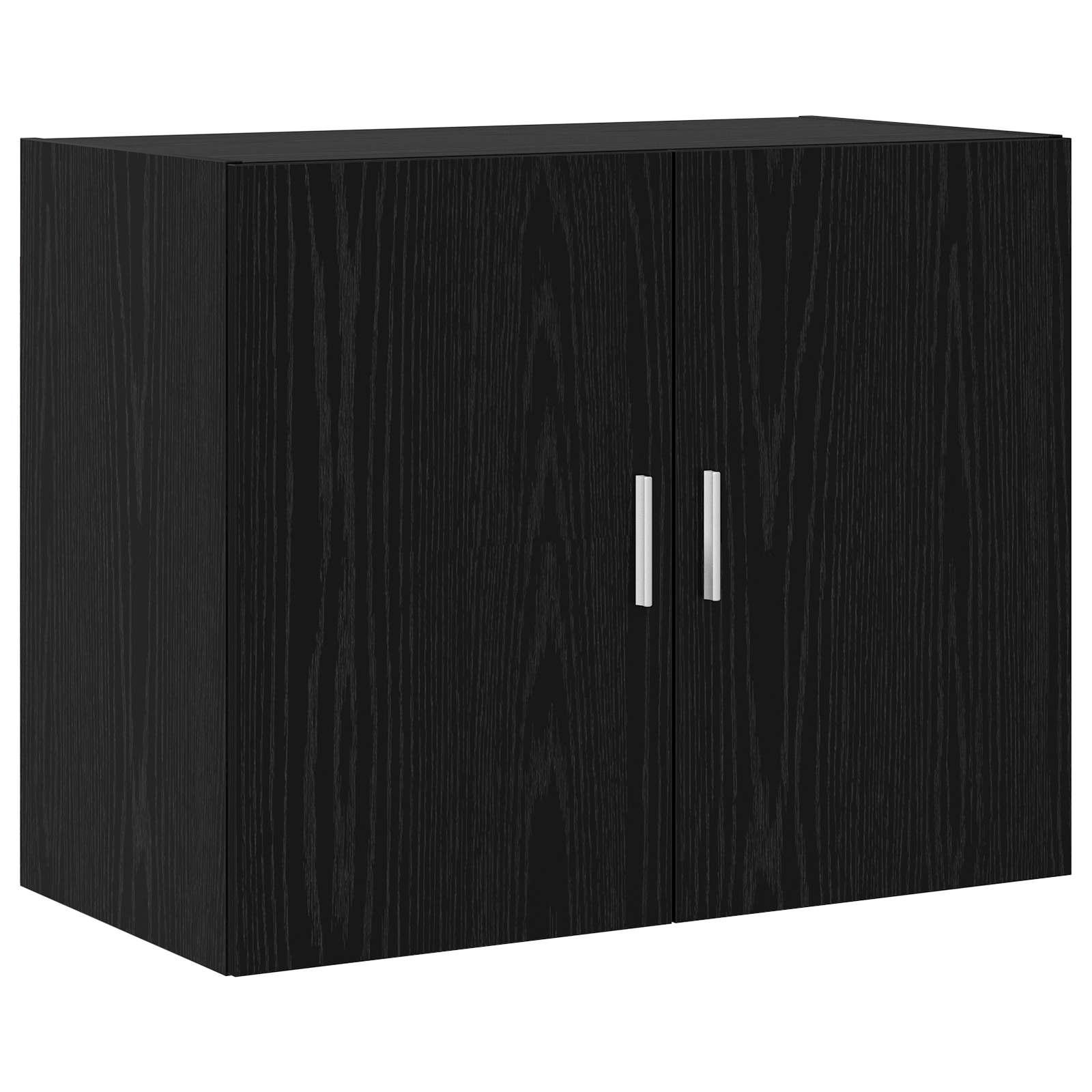 Vægskab i sort eg 80 x 42,5 x 64 cm i konstrueret træ
