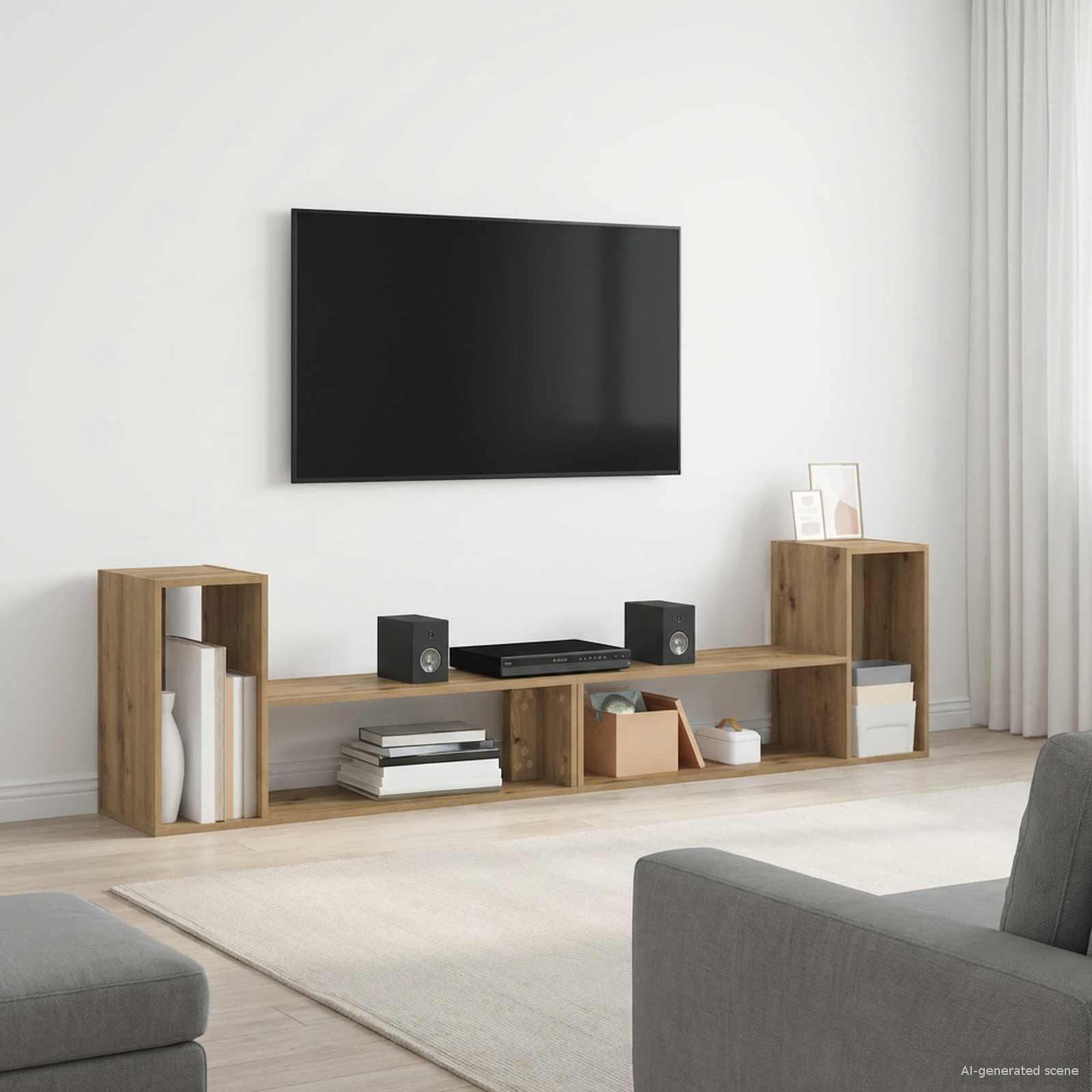 TV-skab 100 x 30 x 50 cm i artisan-eg af konstrueret træ