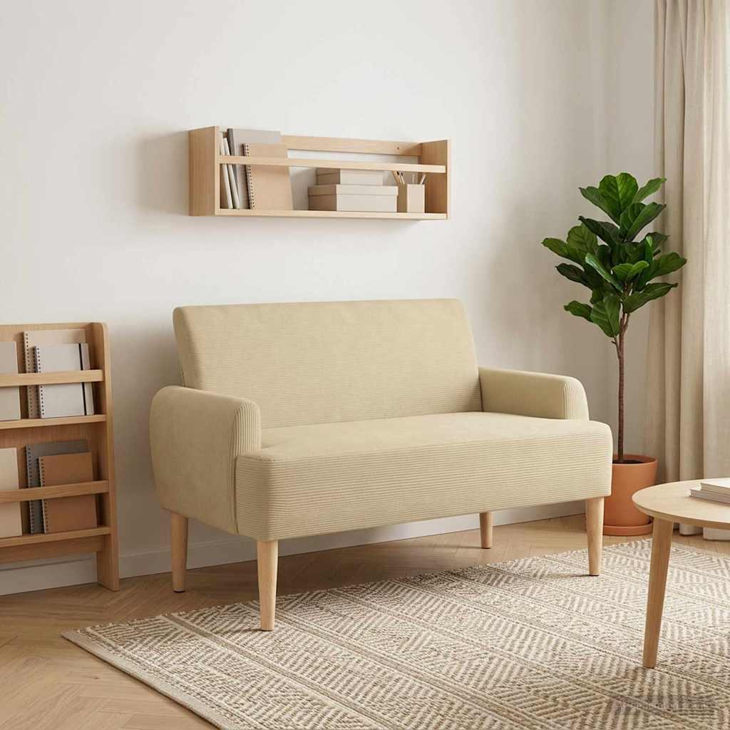 2-personers loveseat med knap tufting i velourstof - lys grøn grå, 116 x 67 x 81 cm