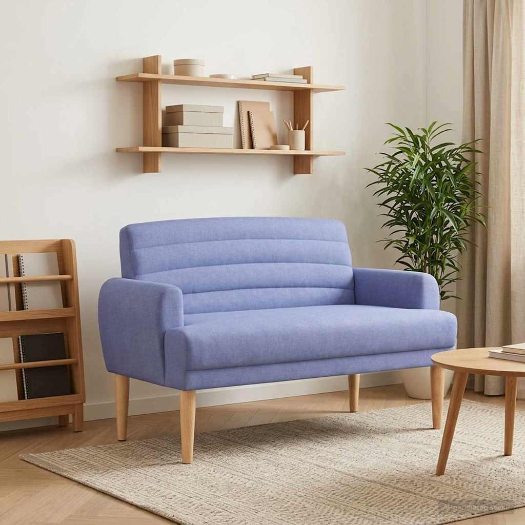 2-personers loveseat med knapdetaljer i jeans blå 116 x 67 x 80 cm