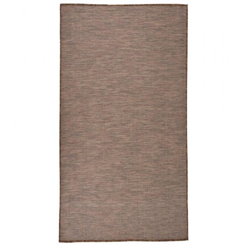 Fladvævet udendørstæppe 80 x 150 cm brun