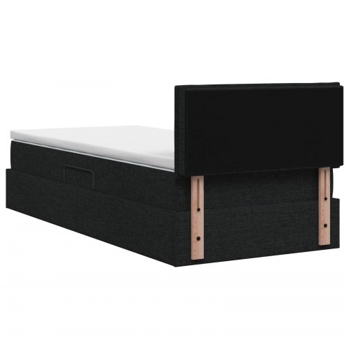 Seng med opbevaring og madras 90 x 200 cm - sort