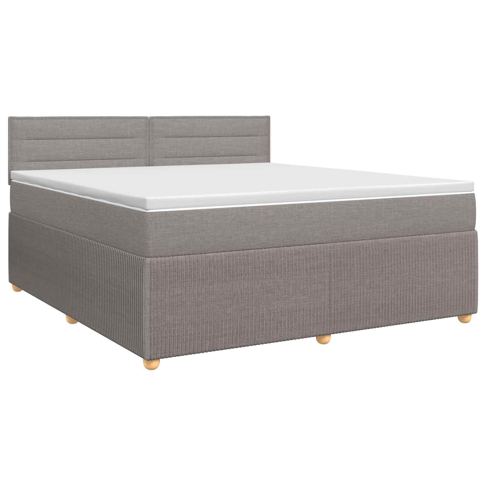Madras med topmadras og justerbar sengegavl 140 x 200 cm gråbrun stof