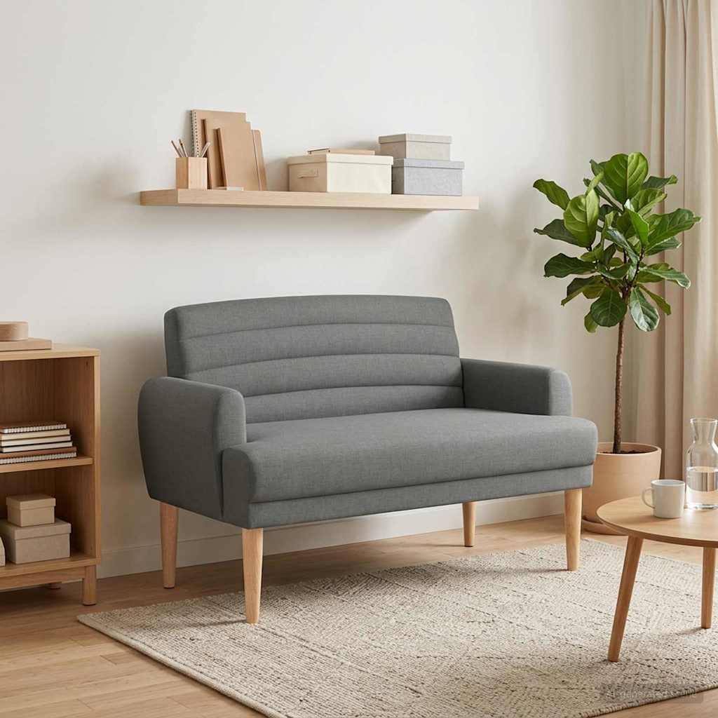 2-personers loveseat i mørkegrå stof 116 x 67 x 80 cm