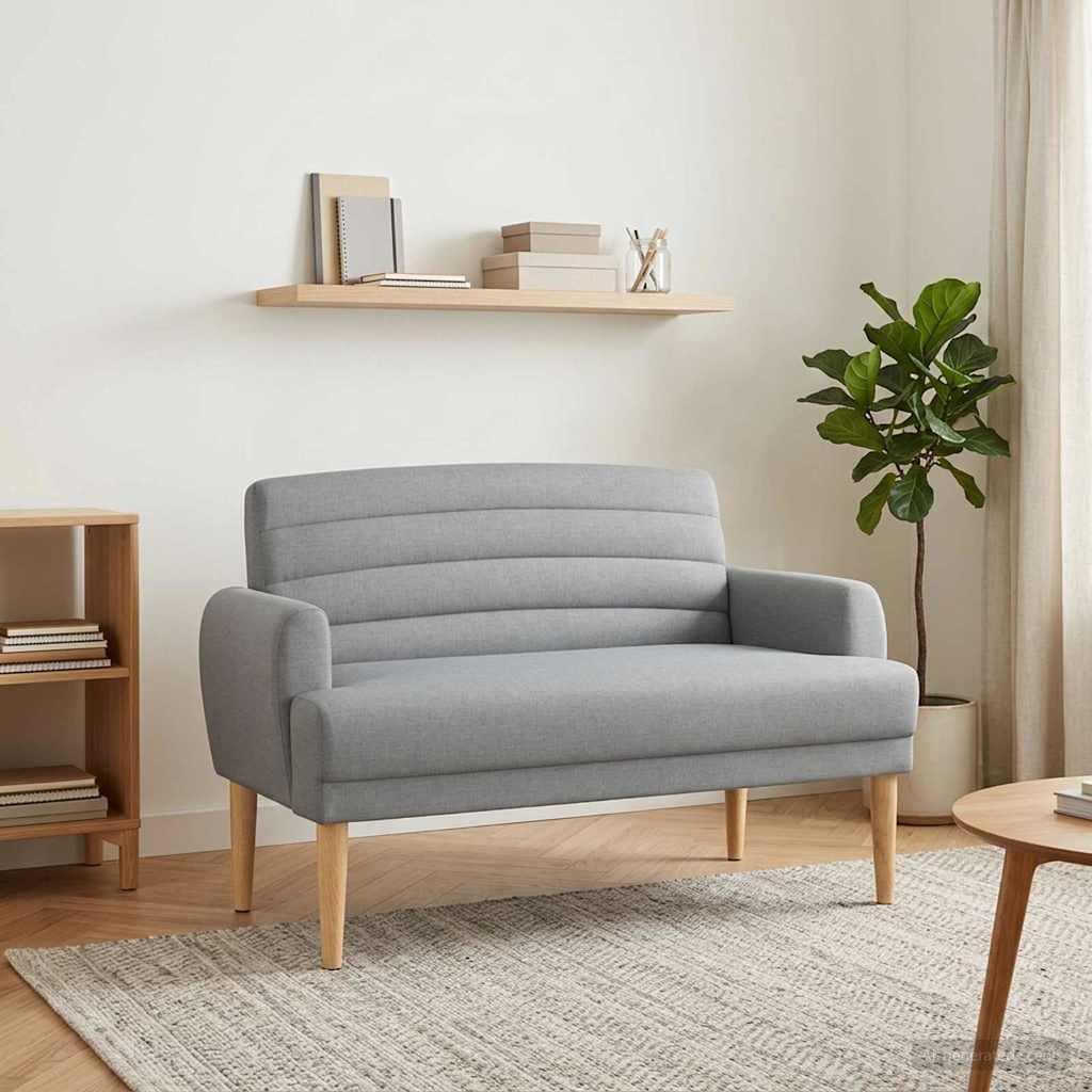 2-personers loveseat i lysegrå stof 116 x 67 x 80 cm