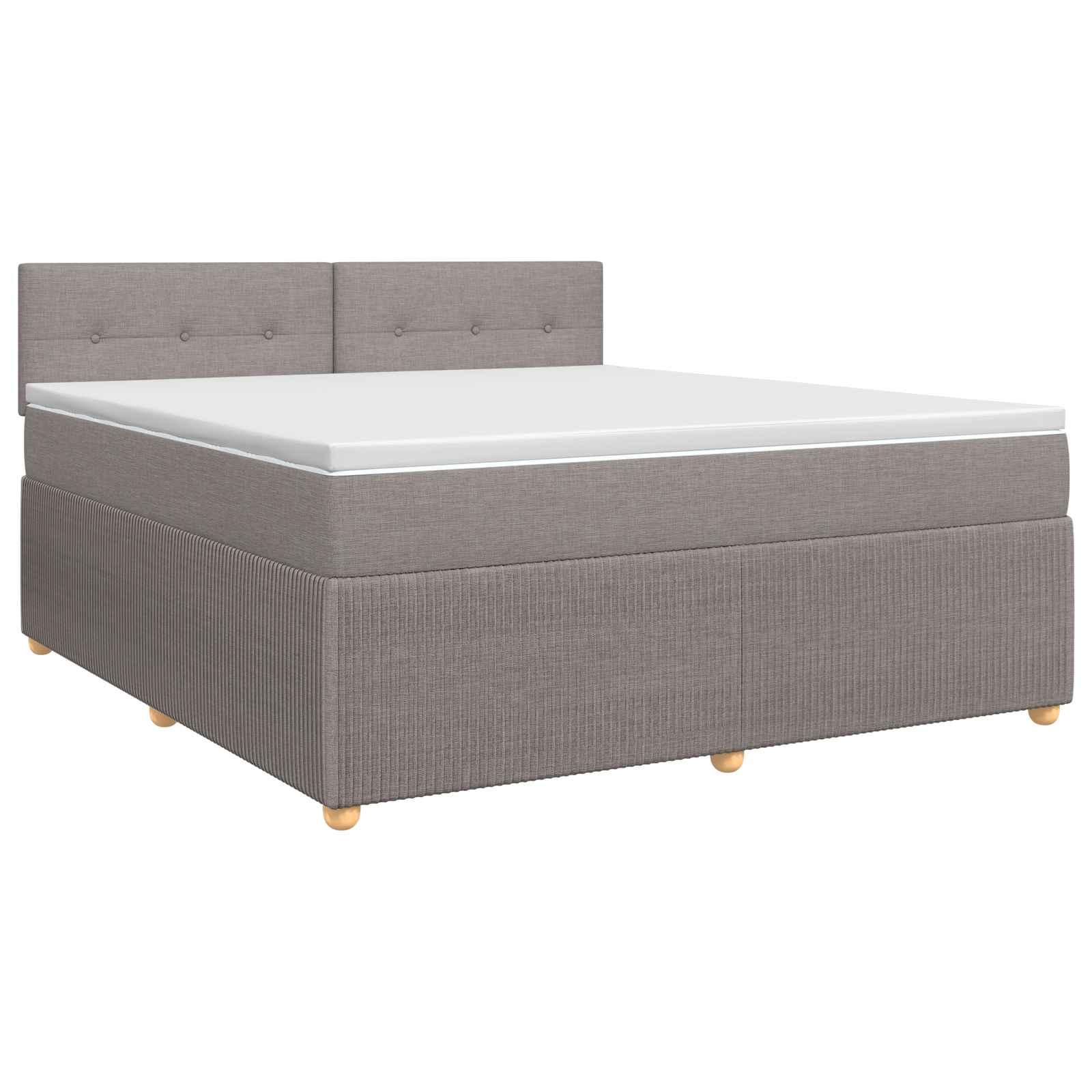 Kontinentalseng med topmadras gråbrun 140 x 190 cm stof