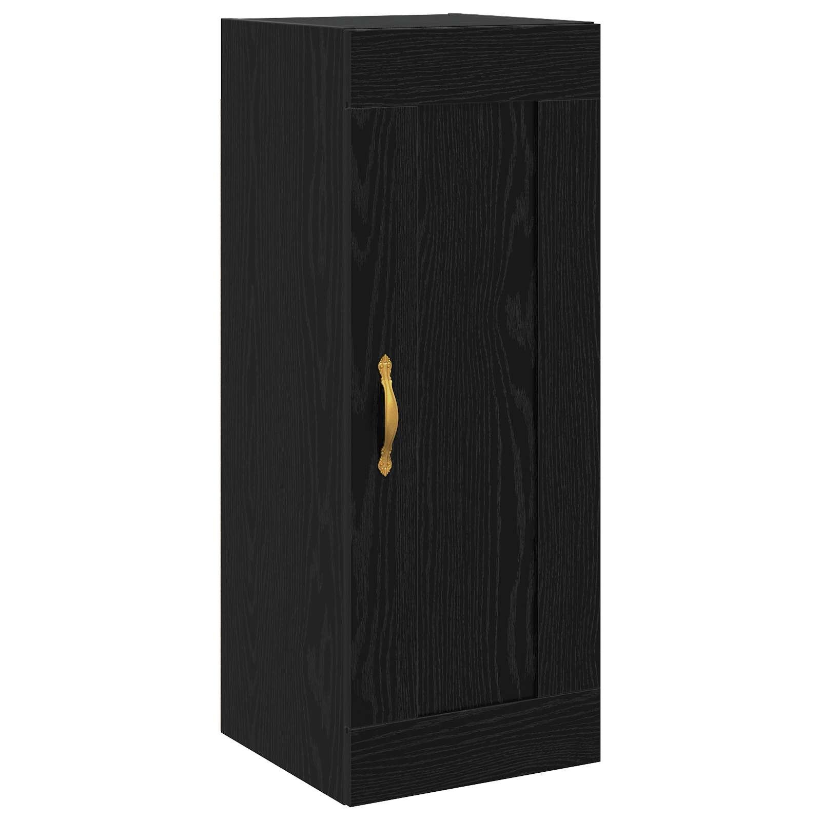 Vægskab i sort eg 34,5 x 34 x 90 cm med vendbar dør