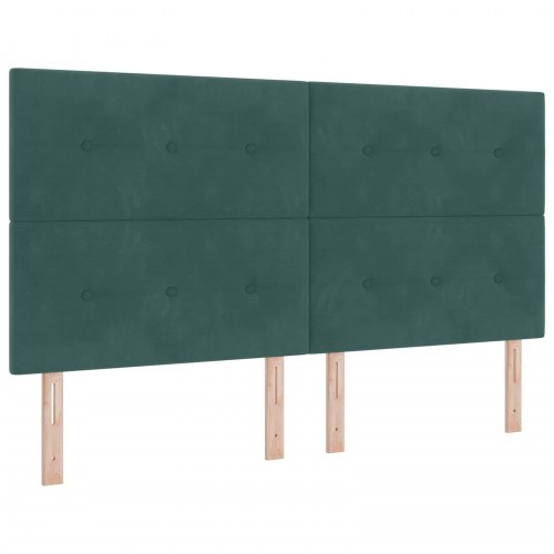 Ottoman seng 180 x 200 cm med madras og hovedgærde, 2 stk. mørkegrøn fløjl