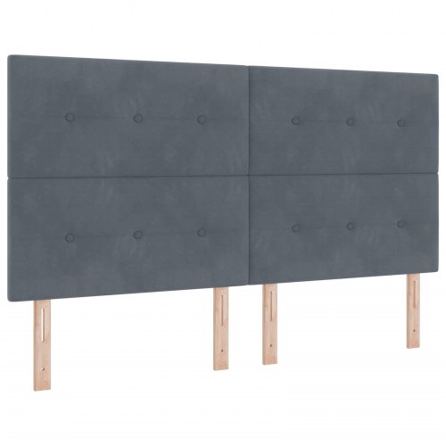 Ottoman seng 180 x 200 cm med madras og hovedgærde 2 stk. mørkegrå fløjl