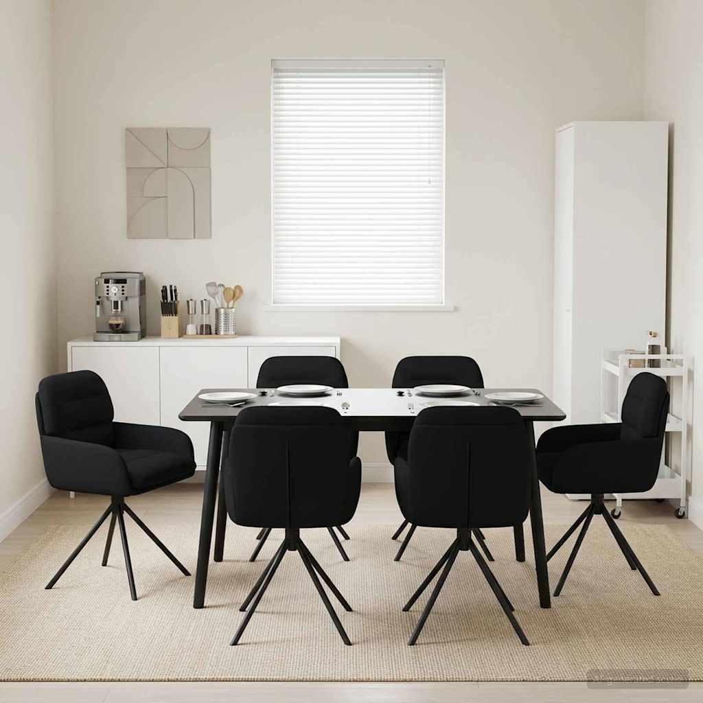Svingende spisebordsstole 6 stk i kunstlæder sort 59 x 59,5 x 90 cm