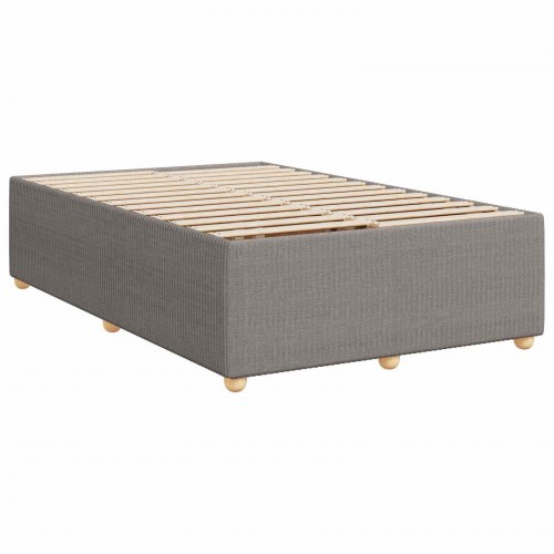 Kontinentalseng med topmadras og justerbar sengegavl 120 x 200 cm gråbrun stof