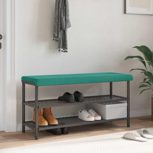 Bænkpude i velour turkis 110 x 38 cm til bænk
