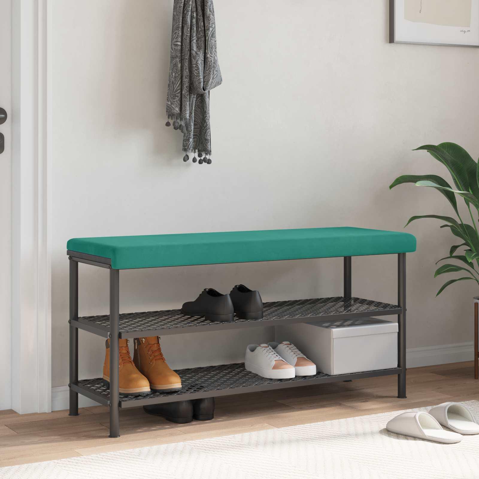 Bænkpude i velour turkis 110 x 38 cm til bænk