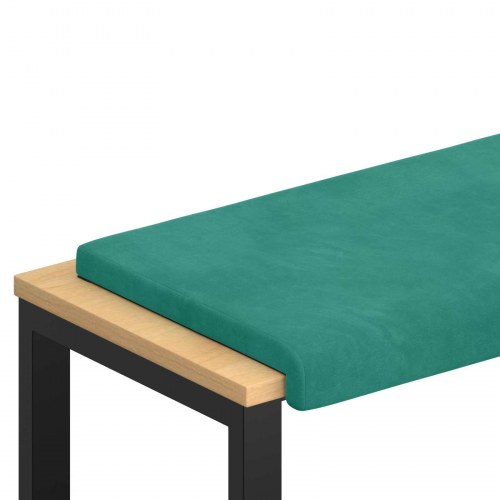Bænkpude i velour turkis 110 x 38 cm til bænk