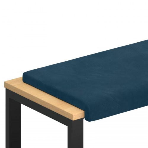 Bænkpude i velour blå, dybde 35 cm
