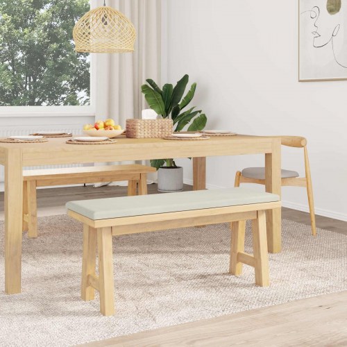 Bænkpude i velour cremefarvet 110 x 38 x 6,5 cm til bænk, dybde 35 cm