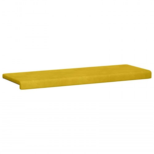 Bænkpude i velour gul 110 cm med skridsikker bund, dybde 35 cm