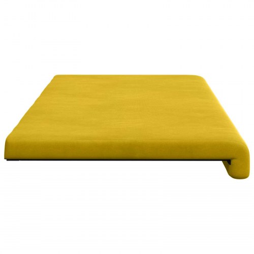 Bænkpude i velour gul 110 cm med skridsikker bund, dybde 35 cm