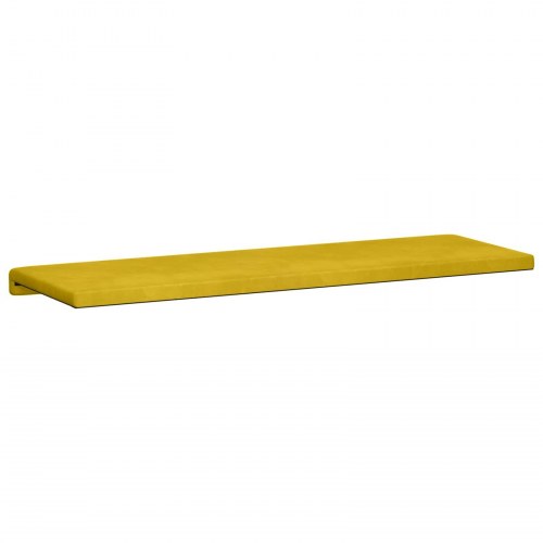 Bænkpude i velour gul 110 cm med skridsikker bund, dybde 35 cm