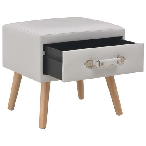 Sengeskabe 2 stk. 40 x 35 x 40 cm kunstlæder hvid