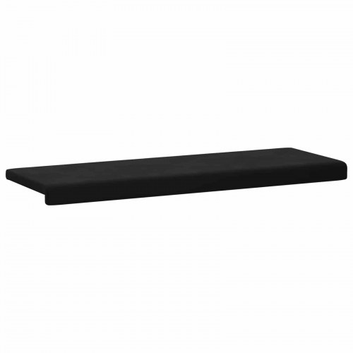 Bænkpude i velour sort 110 x 38 x 6,5 cm til bænk, dybde 35 cm