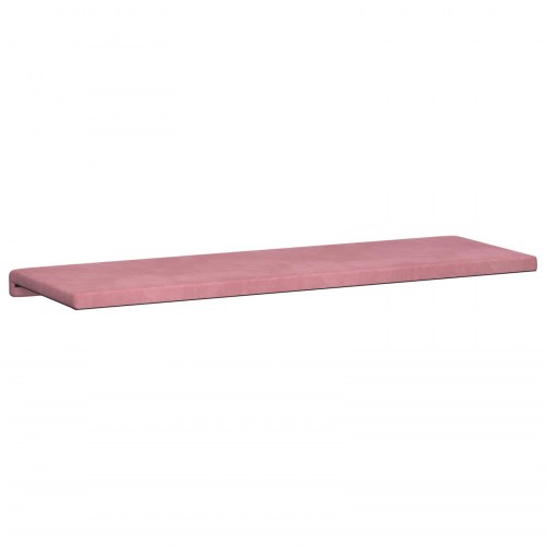 Bænkpude i velour lyserød 110 x 38 x 6,5 cm til bænk