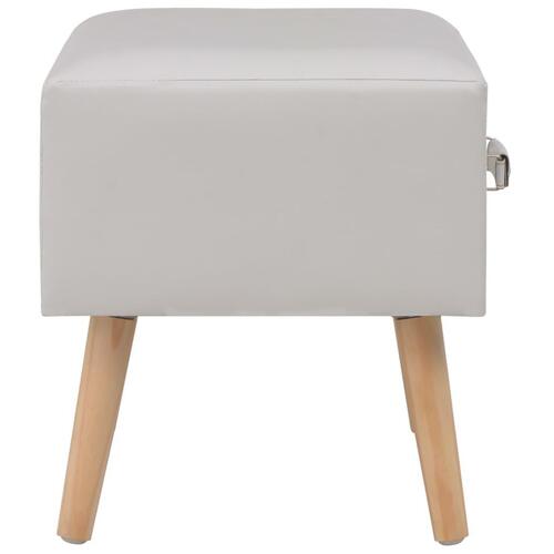 Sengeskabe 2 stk. 40 x 35 x 40 cm kunstlæder hvid