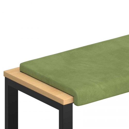 Bænkpude i velour lys grøn 110 cm til bænk med sædedybde 35 cm
