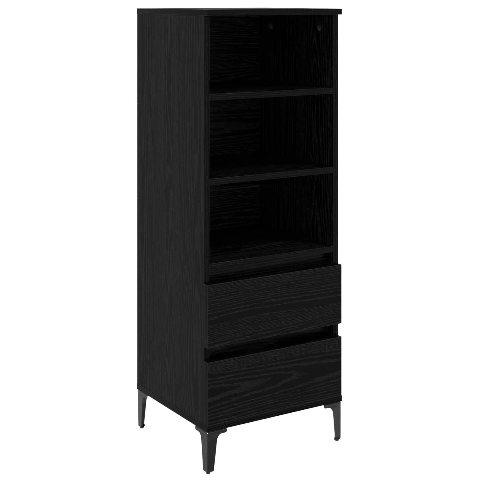 Highboard i sort eg 40 x 36 x 110 cm med 2 skuffer