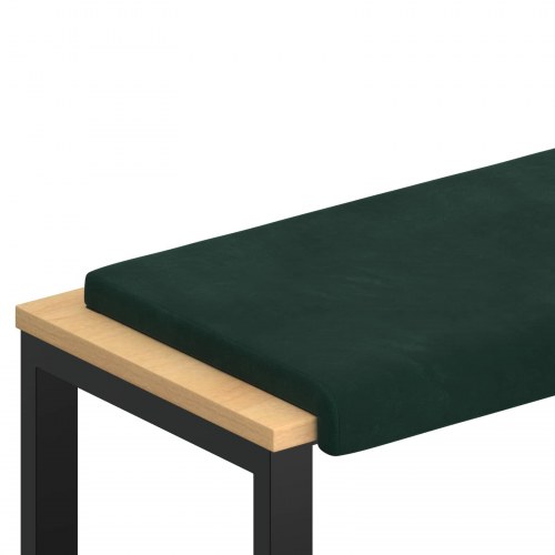 Bænkpude i velour mørkegrøn 110 x 38 x 6,5 cm til bænke med dybde 35 cm