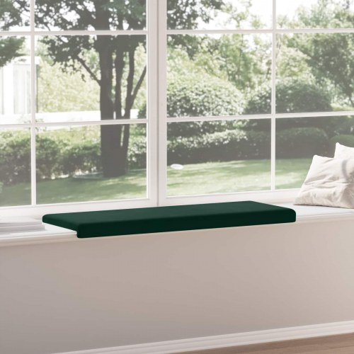 Bænkpude i velour mørkegrøn 110 x 38 x 6,5 cm til bænke med dybde 35 cm