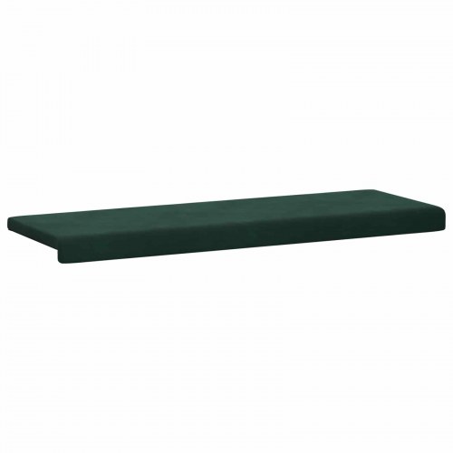 Bænkpude i velour mørkegrøn 110 x 38 x 6,5 cm til bænke med dybde 35 cm