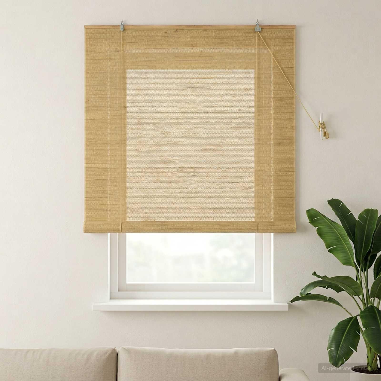 Rullegardin i naturfarvet bambus 150 x 160 cm