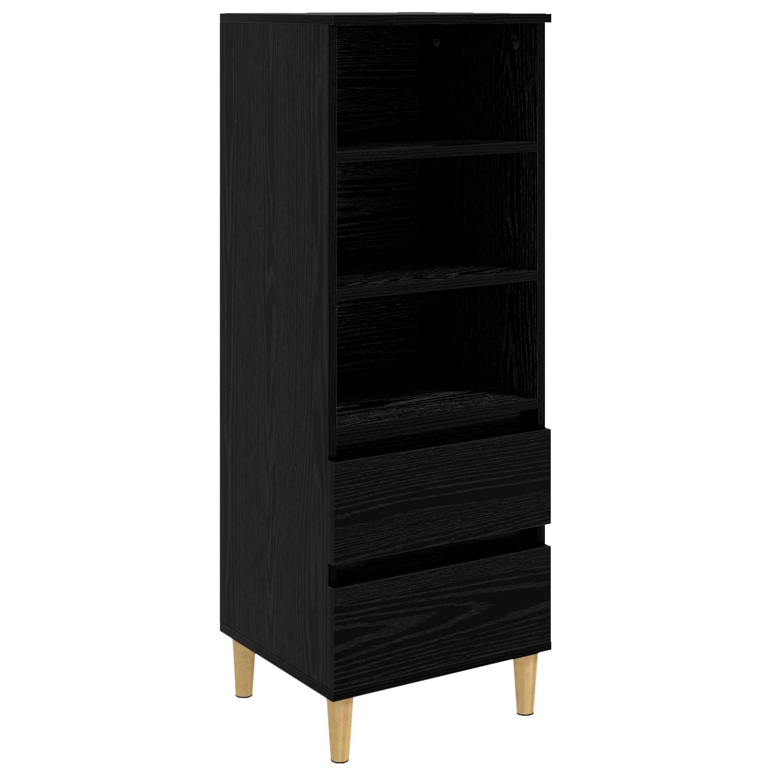 Highboard i sort eg 40 x 36 x 110 cm med 2 skuffer