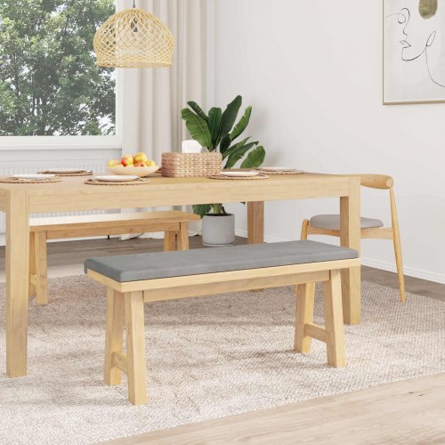 Bænkpude i velour lysegrå 110 x 38 cm dybde 35 cm