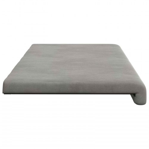 Bænkpude i velour lysegrå 110 x 38 cm dybde 35 cm