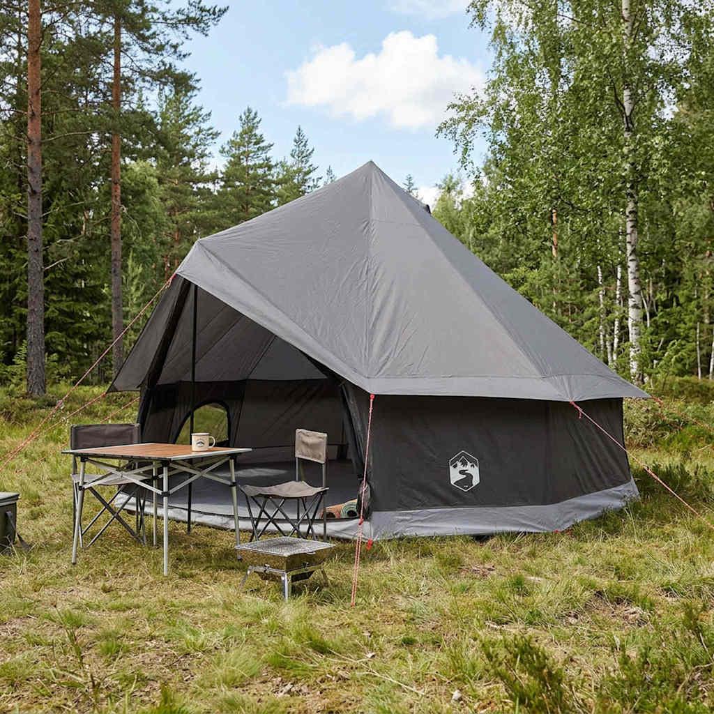 Tipi telt med tag brun/grå 400 x 400 x 250 cm i polyester og stål