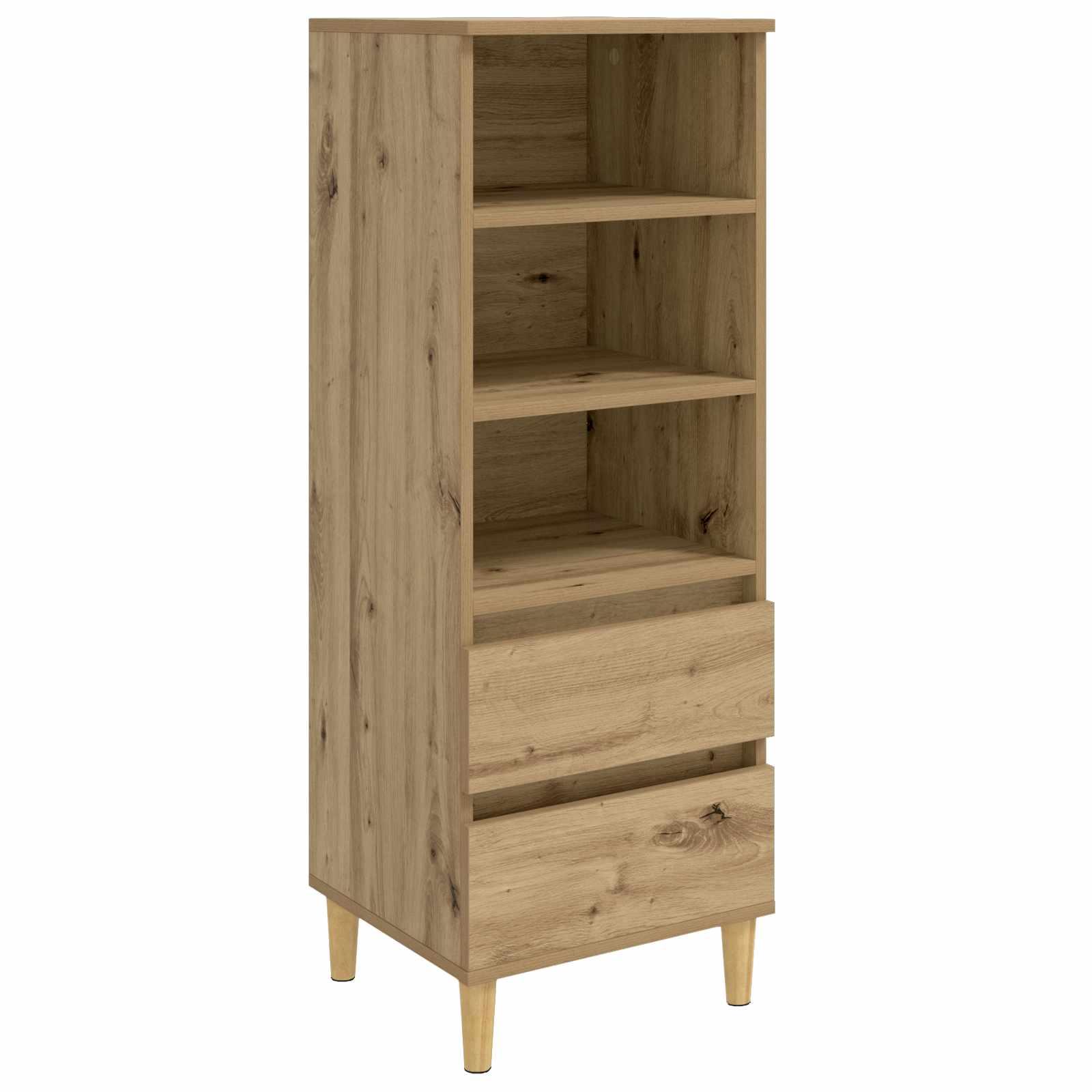 Highboard i artisan-eg 40 x 36 x 110 cm - opbevaringsskab i konstrueret træ