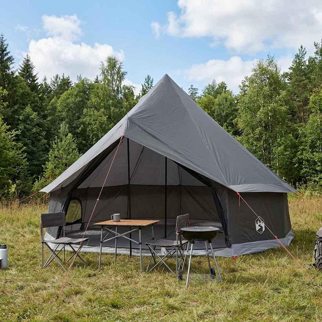 Tipi telt med tag 300 x 300 x 200 cm brun grå i polyester og stål