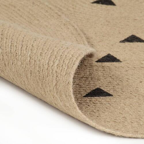 Håndlavet tæppe med trekantsprint jute 150 cm