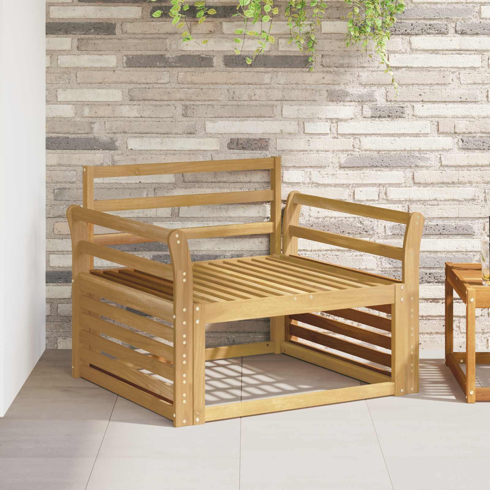 Armlænsmodul 2 stk til sofa hvid 78,5 x 8,5 x 60 cm massivt akacietræ