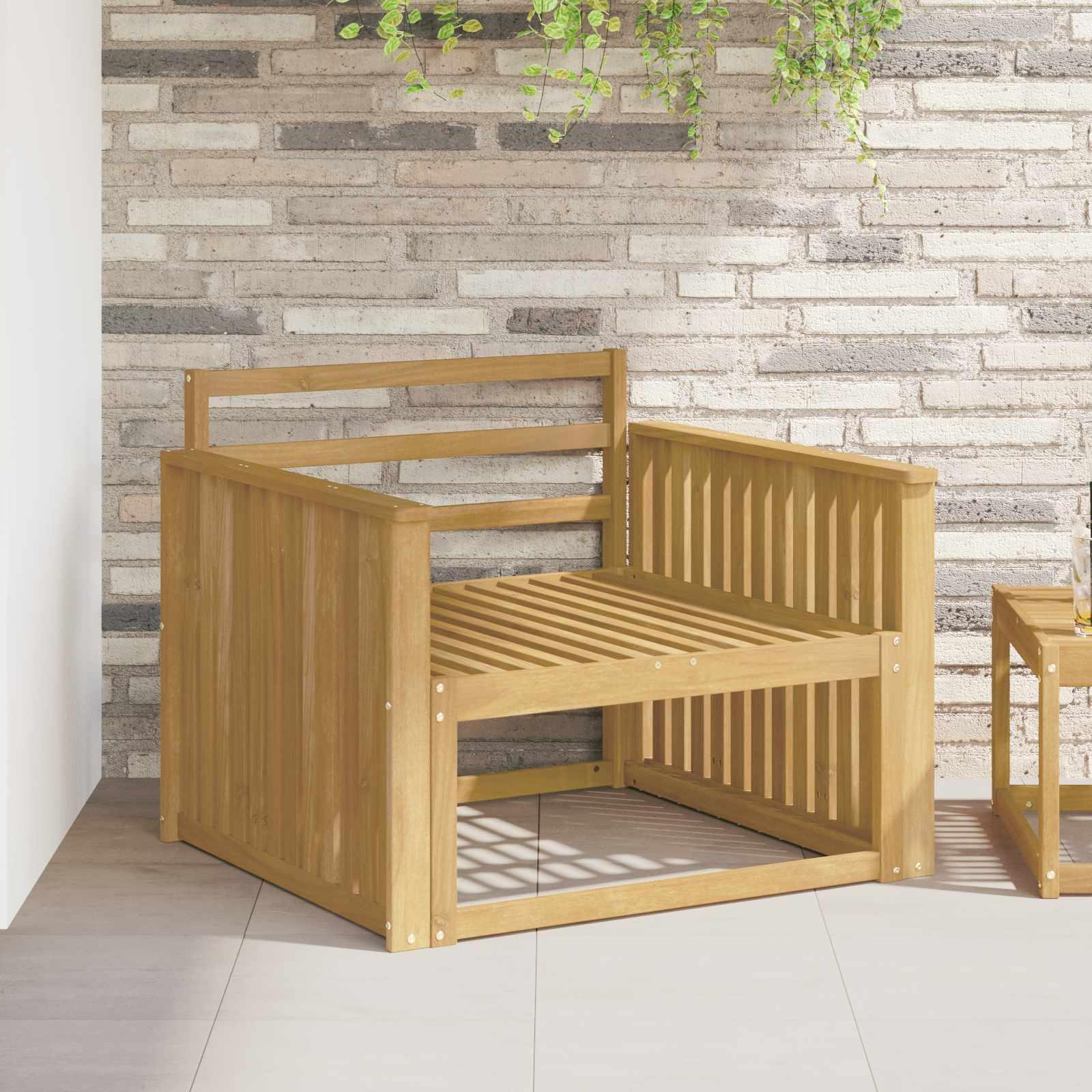 Armlænsmodul 2 stk til sofa hvid 80 x 6 x 61 cm i massivt akacietræ billede