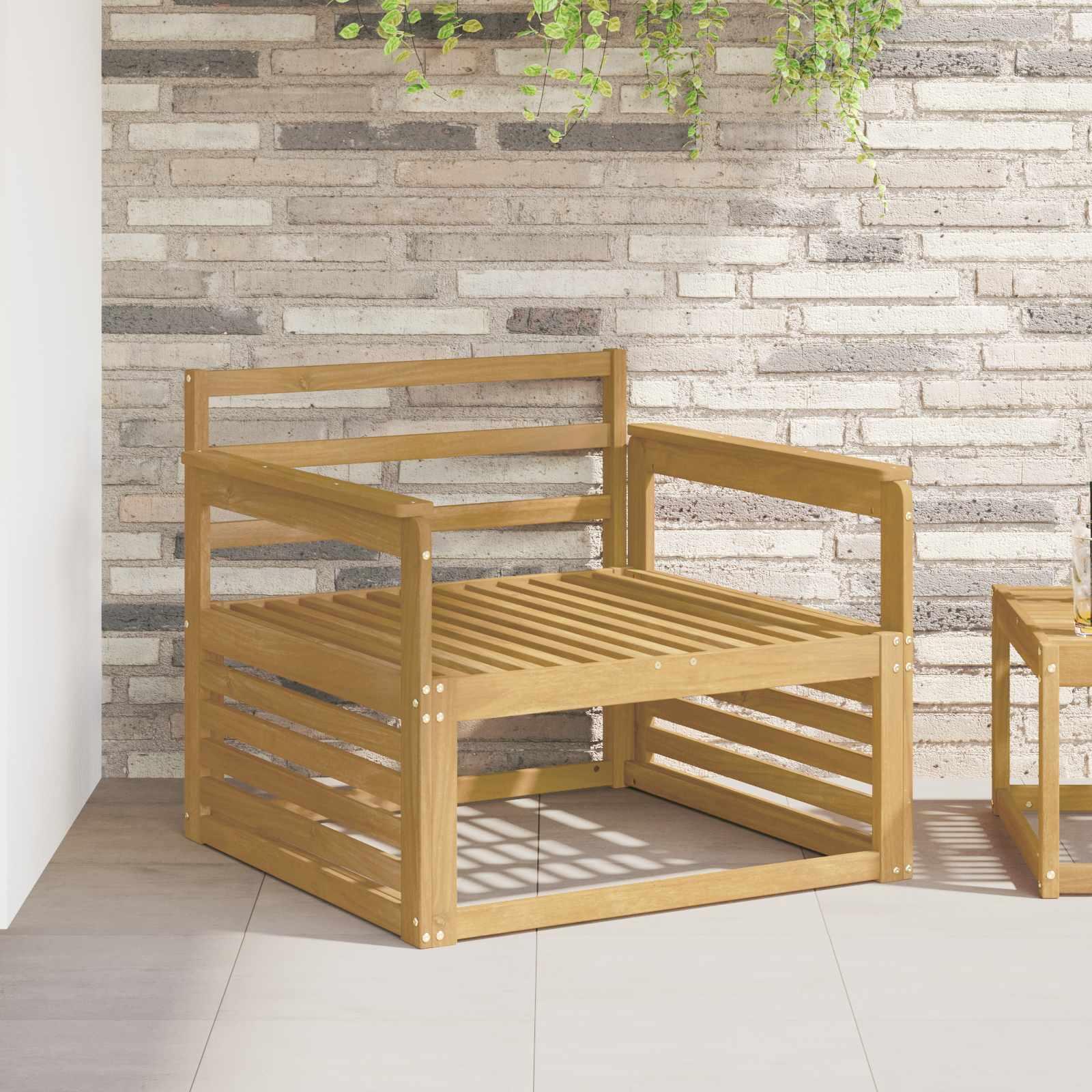 Armlænsmodul til sofa 2 stk hvid 79 x 6 x 61 cm i massivt akacietræ billede