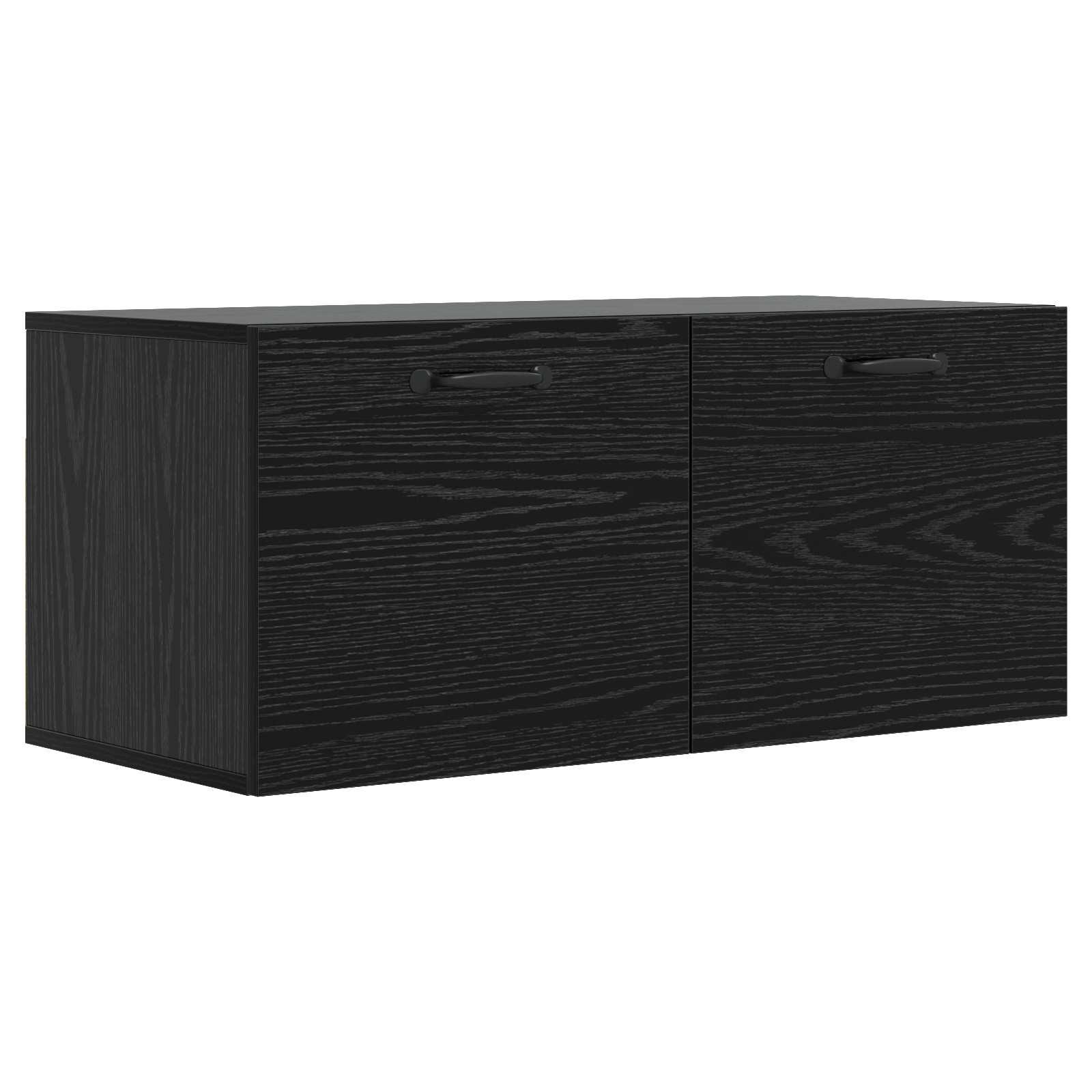 Vægskab vægmonteret i sort eg 80 × 36,5 × 35 cm