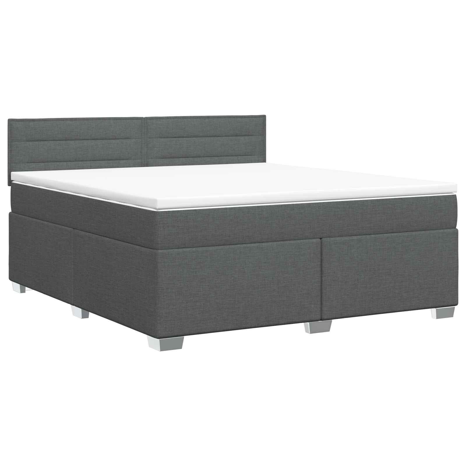 Boxmadras med topmadras mørkegrå 140 x 190 cm med justerbar hovedgavl