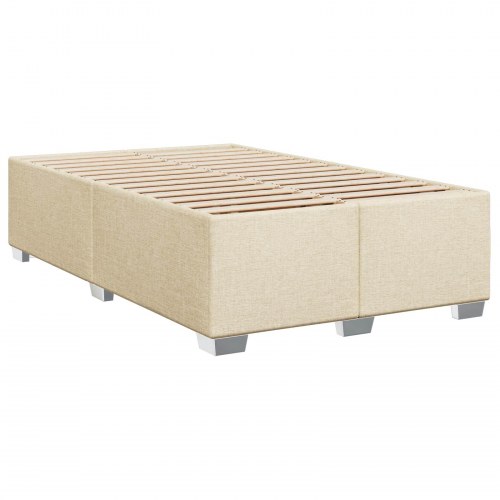 Boksmadras med topmadras cremefarvet 120 x 200 cm stof