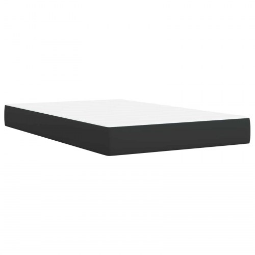 Boksmadras med topmadras og hovedgærde 120 x 190 cm - sort stof