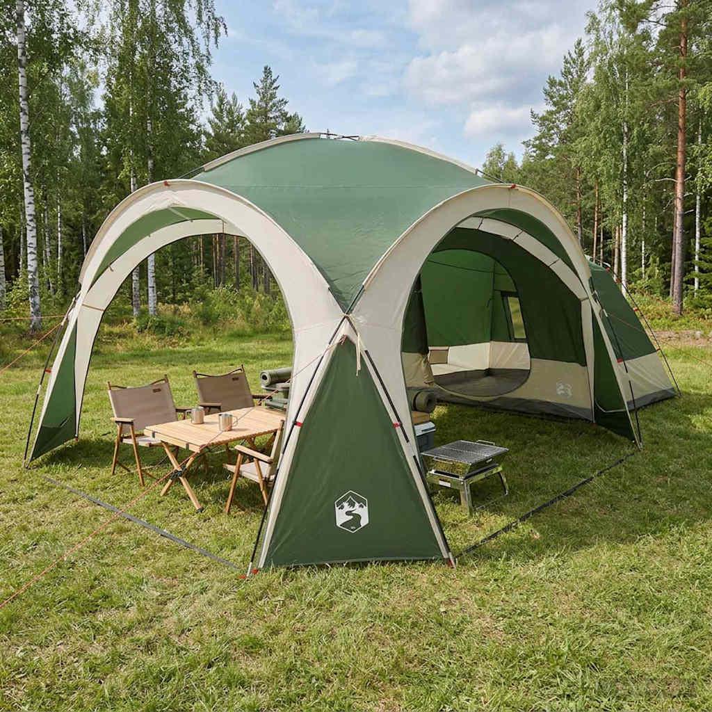 Sidetelt med tag grøn 410 x 410 x 250 cm i polyester og stål