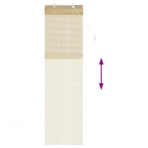 Rullegardin i naturfarvet bambus 40 x 220 cm