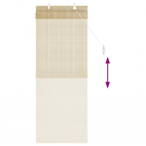 Rullegardin i naturfarvet bambus 40 x 160 cm